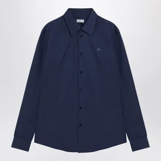Burberry Blue Cotton Shirt With Ekd
