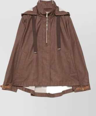 Herno down jacket hooded belt and strap detail