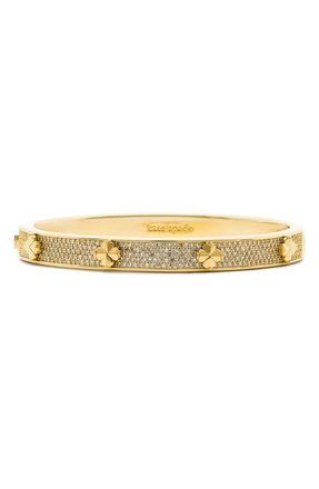 Kate Spade New York pav&eacute; hinge bangle in Clear/Gold at Nordstrom