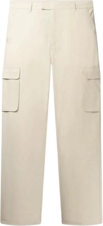 Daily Paper Clothing Straight Trousers, male, Beige, XL, Relaxed Linen Cargo Trousers