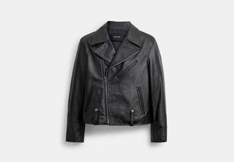 Coach Shrunken Leather Biker Jacket