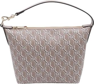 Gucci Pre-owned GG Shadow Monogram Super Mini Ophidia Schoudertas - Dames - Vintage Handtas - Beige - ONE Size - Leer - Vintage