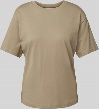 Jake*s Casual T-Shirt mit geripptem Rundhalsausschnitt in Lind, Gr&ouml;&szlig;e M