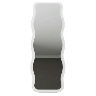 Dmora Espejo Bissone, Forma Rectangular, Tipo De Pie, Estructura Transparente, 50x160h Cm Blanco