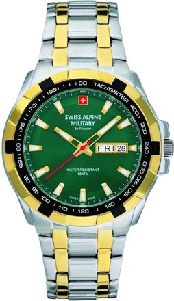 Swiss Alpine Military Heren Armband Horloge Star Fighter 41 mm Armband Roestvrij Staal 7043.1144 - Heren - Horloges - Geel - ONE Size - Accessoires