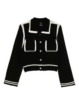 Pinko contrast-trim wool cardigan - Black