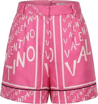 Valentino Logo-Print Shorts - Pink