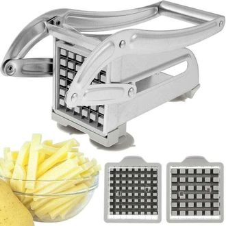 OEM Coupe-frites - Acero Inoxidable - Base De Succi&oacute;n - 2 L&aacute;minas Interchangeables - 36 Y 64 Agujeros - 1 Unidad