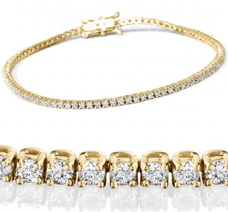 Pompeii3 2 Ct Lab Grown Diamond Tennis Bracelet 7 14k Yellow Gold
