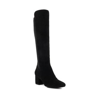 Dune London Womens Ladies Theme - Block-Heel Casual Knee-High Boots - Black Suede - Size UK 3