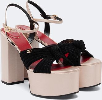 Valentino Garavani Crasher satin-trimmed suede platform sandals