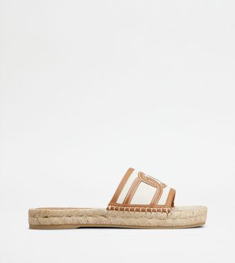 Tod's Kate Sandals in Canvas and Leather