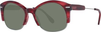 Serengeti Eyewear Red Acetate & Metal Sunglasses