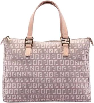 Fendi Pre-owned Handbags, female, Beige, Size: ONE SIZE Pre-owned Canvas Tote
