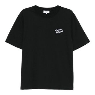 Maison Kitsun&eacute; T-Shirts, male, Black, Size: XL MK Handwriting Comfort T-Shirt