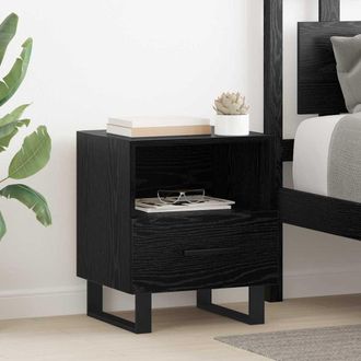 vidaXL Vidaxl Armadio Da Notte Rovere Nero 40 X 35 X 47,5 Cm