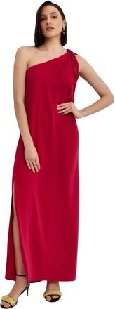 P.A.R.O.S.H. Rode One-Shoulder Maxi Jurk - Dames - Avondkleed - Rood - M - Kleedjes