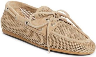 Miu Miu Mesh Boat Shoe in Deserto at Nordstrom, Size 11Us