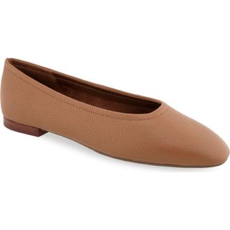 Aerosoles Amelie Ballet Flat in Tan Pebbled Leather at Nordstrom Rack, Size 7.5