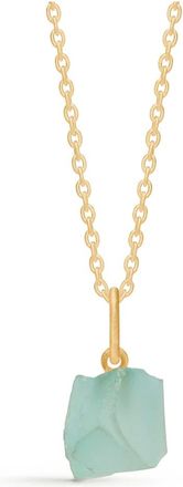 Frk. Lisberg Accessoires, Dames, Geel, S, Ruwe Aqua Chalcedoon Natuur Hanger Ketting