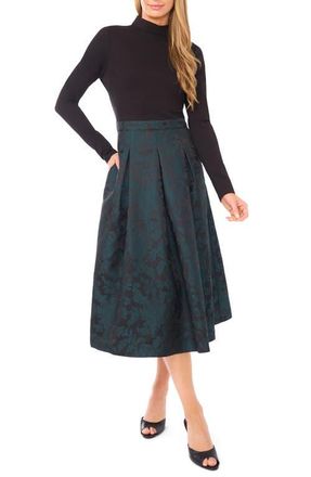 Ted Baker Long Sleeve Mixed Media Dress in Rain Forest at Nordstrom, Size 8