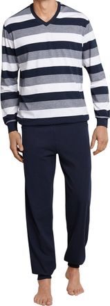 Schiesser Mens Long Suit Two-Piece Pyjamas, Opaque, Darkblue, S/48
