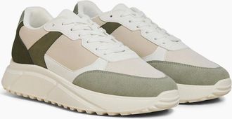 Jack & Jones Mens Jack & Jones Aspire Runner Polyurethane Mens White Seagrass / Bronze Green Trainers - Size: 12