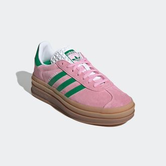 adidas Sneaker ADIDAS ORIGINALS GAZELLE BOLD, Damen, Gr. 38,5, rosa (true pink, gr&uuml;n, cloud wei&szlig;), Leder, Synthetik, Schuhe Sneaker