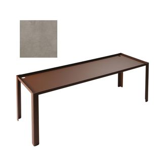 Abert Domino raised set cor-ten with stoneware 20x60xH20