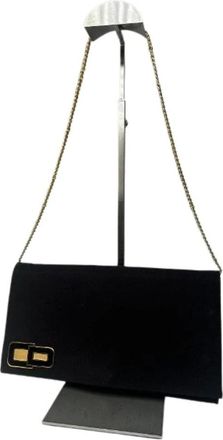 Dior Pre-owned Clutches, female, Black, Size: ONE SIZE Pre-owned Satin Evening Bag