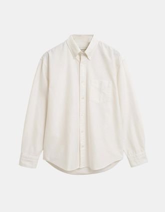 GANT Mens Rel Heritage Oxford Shirt - Cream - Size: 46/Regular