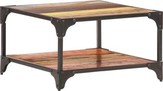 vidaXL Mesa De Centro De Madera Maciza Reciclada 60x60x35 Cm Vidaxl