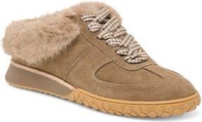 Dolce Vita Izzey Faux Fur Sneaker in Olive Suede at Nordstrom Rack, Size 9.5