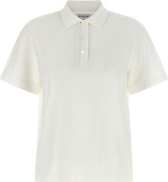 Burberry White Logo Polo