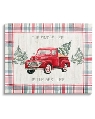 Stupell Industries Simple Life Is Best Plaid Truck By Kristen Brockmon Wall Art