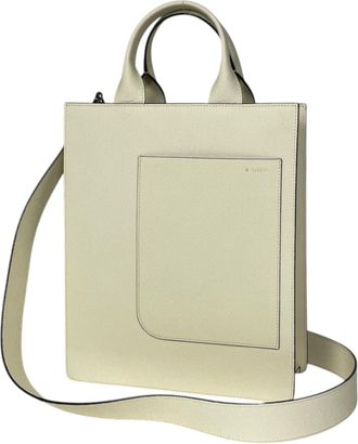 Valextra Ivory Leather Tote Bag (Pre-Owned)