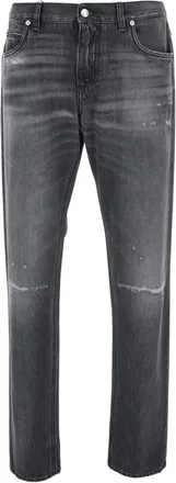 Dolce & Gabbana Jeans, Heren, Grijs, L, Denim, Slim-fit Jeans