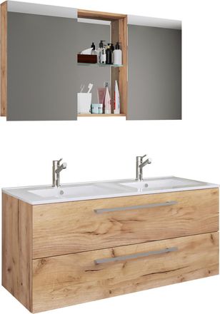 MID.YOU Mid.you Badezimmer, Honigeiche, Metall, 3-teilig, 2,2 Schubladen, 112 cm, h&auml;ngend, Badezimmer, Badm&ouml;belsets & Badm&ouml;belserien, Badm&ouml;bel-Sets