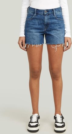 G-Star Judee Short Raw Edge - Donkerblauw - Dames