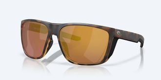Costa Unisex Ferg Xl Polarized Squared Sunglasses In Matte Tortoise Gold Mirror