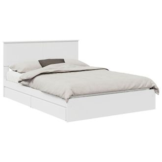 vidaXL Letto Con Contenitore Bianco 140 X 190 Cm Legno Ingegnerizzato Vidaxl