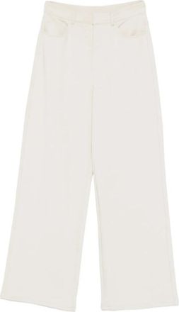 Max Mara Brioso Wijde Broek - Dames - Wijde Broeken - Wit - M - Katoen - Broeken