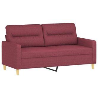 vidaXL Sof&aacute; De 2 Plazas De Tela Rojo Tinto 140 Cm Vidaxl