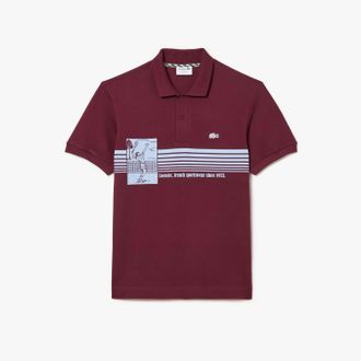 Lacoste Mens French Made Classic-Fit Polo Shirt in Red Cotton - Size X-Small