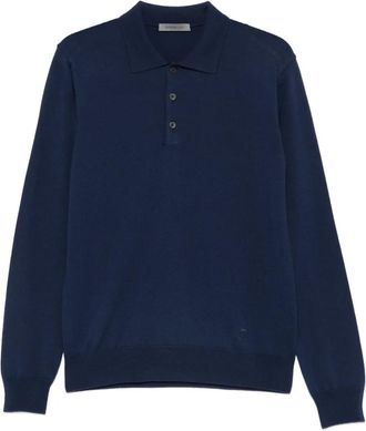 Corneliani Poloshirt met lange mouwen - Blauw