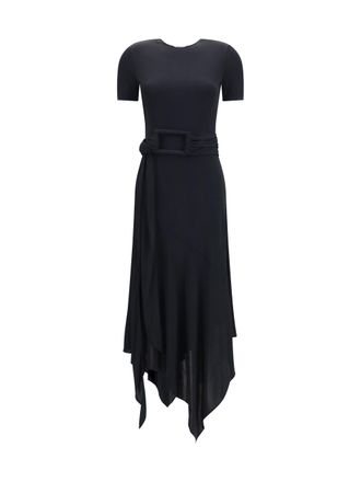 Alaia Womens Dress Belted Jersey Black Viscose