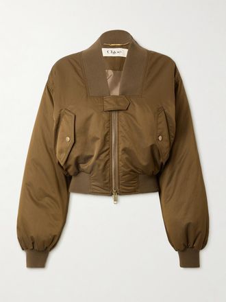 Chloé Bomber Cropped In Shell - Marrone