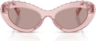 Swarovski 51mm Cat Eye Sunglasses in Transparent Dark Pink /Purple at Nordstrom