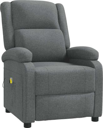 vidaXL Sill&oacute;n De Masaje De Tela Gris Oscuro Vidaxl