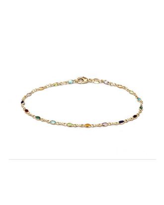 Liv Oliver 18K Plated Gemstone Cz Bracelet